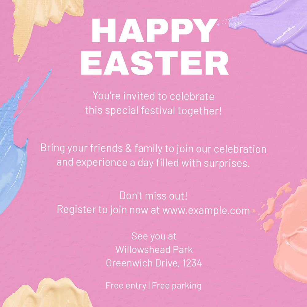 Happy Easter Instagram post template, editable design