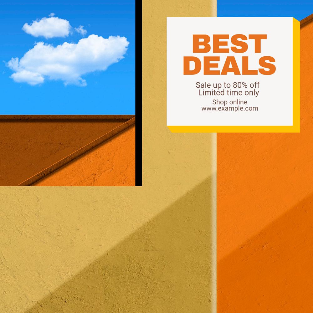 Best deals  Instagram post template, editable text