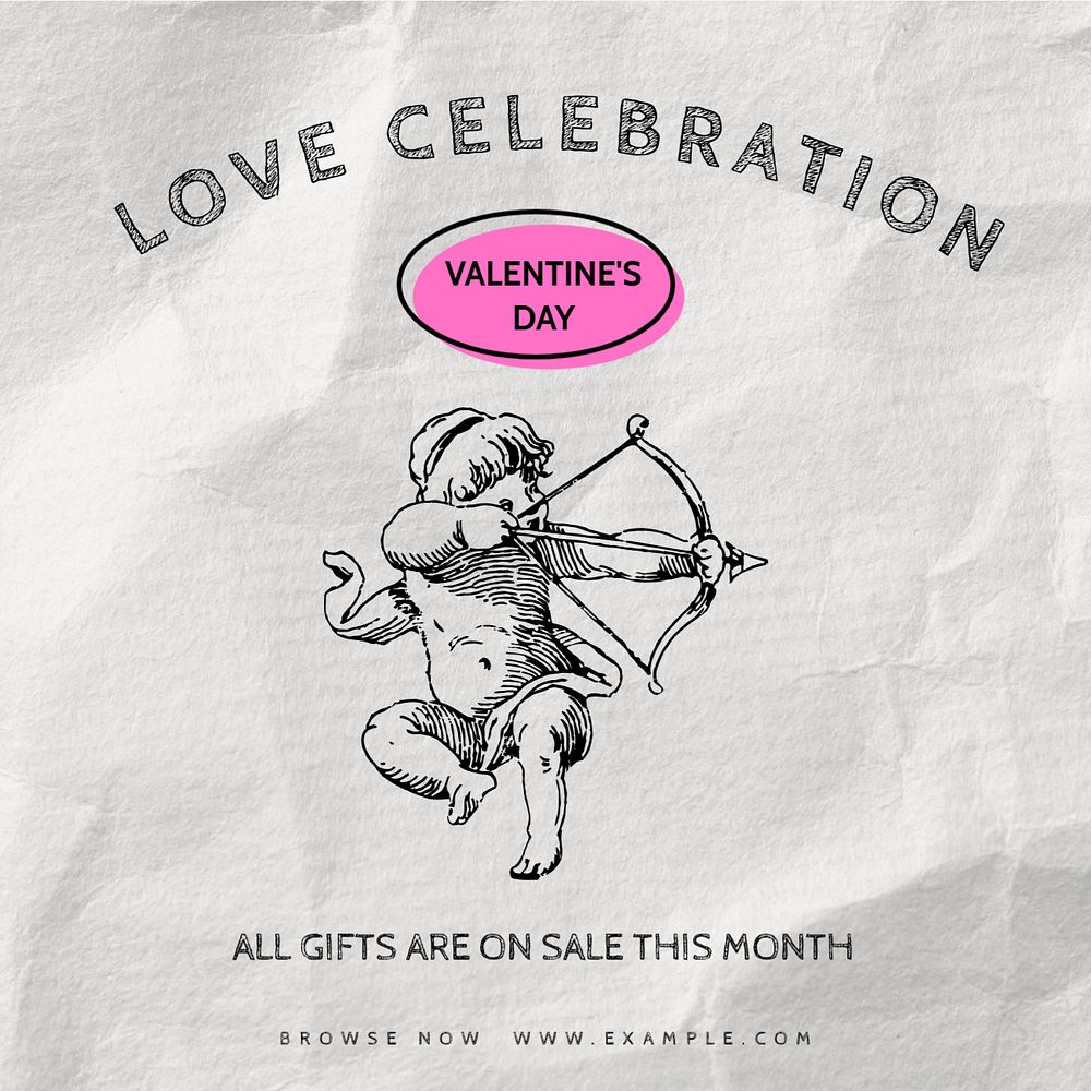 Love celebration Instagram post template, editable design