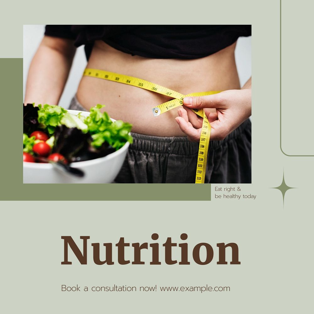 Food nutrition  Instagram post template, editable text