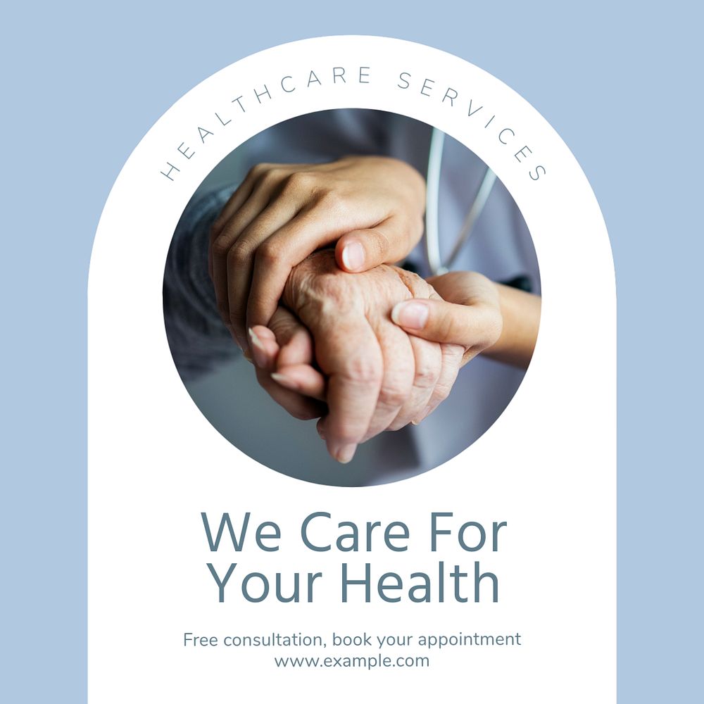 Healthcare services  Instagram post template, editable text