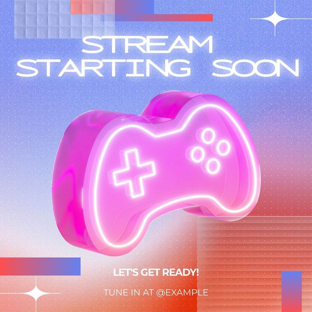 Streaming soon Instagram post template, editable text