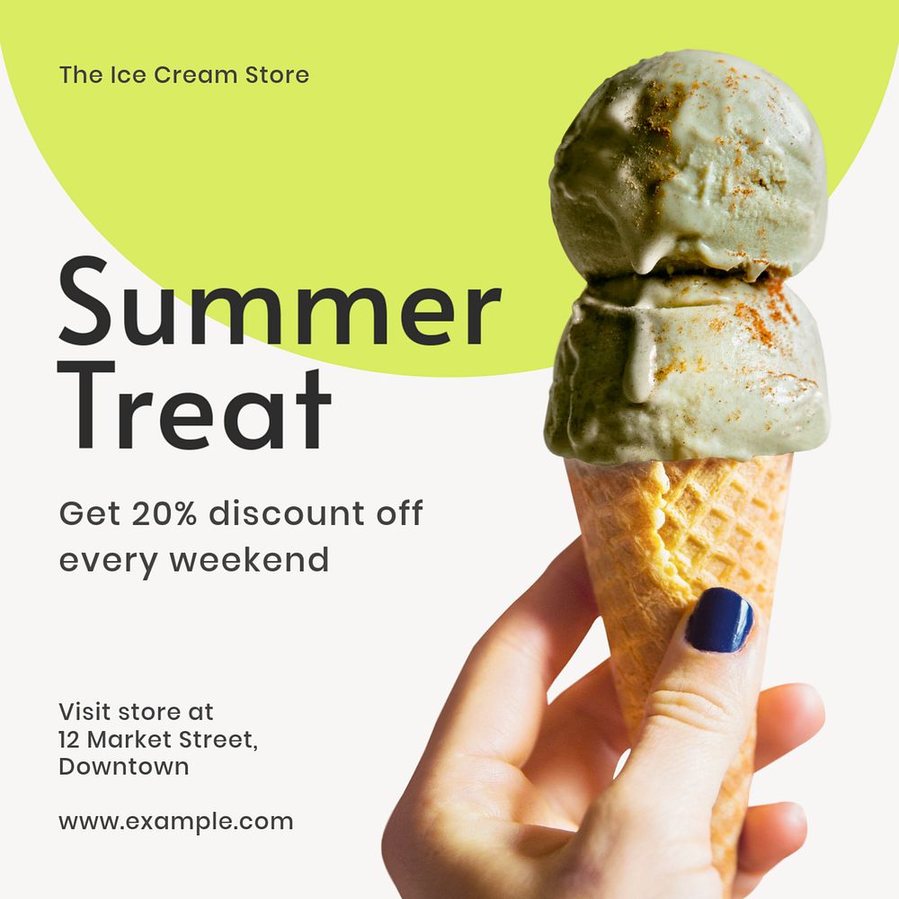 Summer treat  Instagram post template, editable text