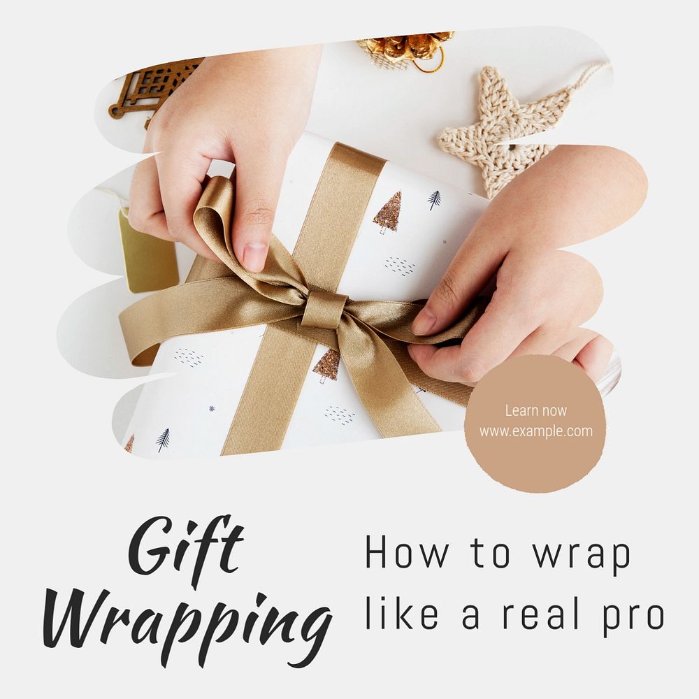 Gift wrapping  Instagram post template, editable text