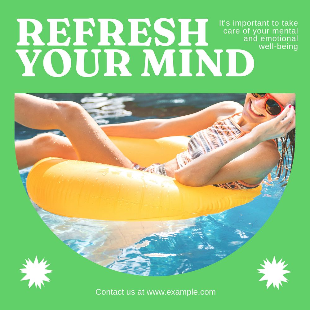 Refresh Your Mind Instagram post template, editable text