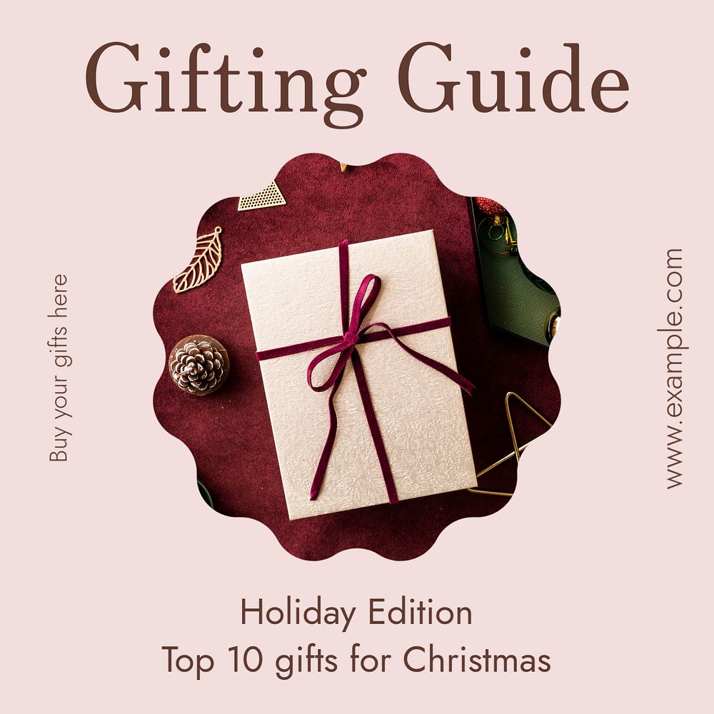 Gifting guide  Instagram post template, editable text