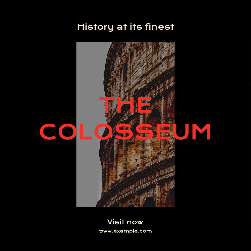 The colloseum Instagram post template, editable text