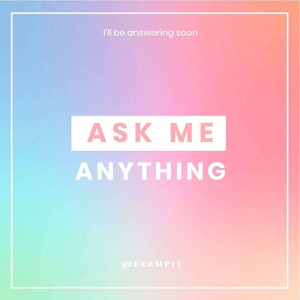 Ask me  Instagram post template, editable text