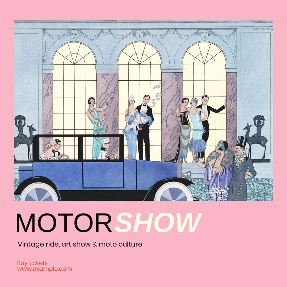 Motor show  Instagram post template, editable text