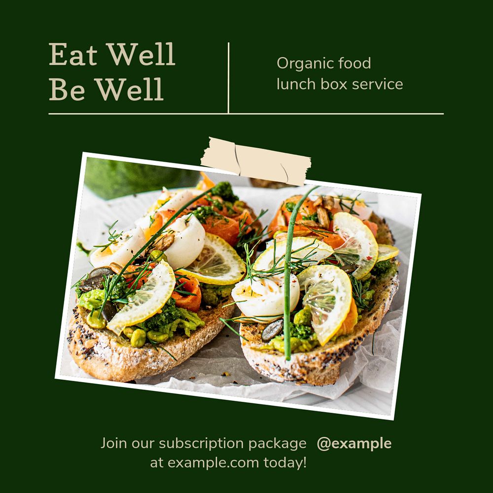 Organic food  Instagram post template, editable text