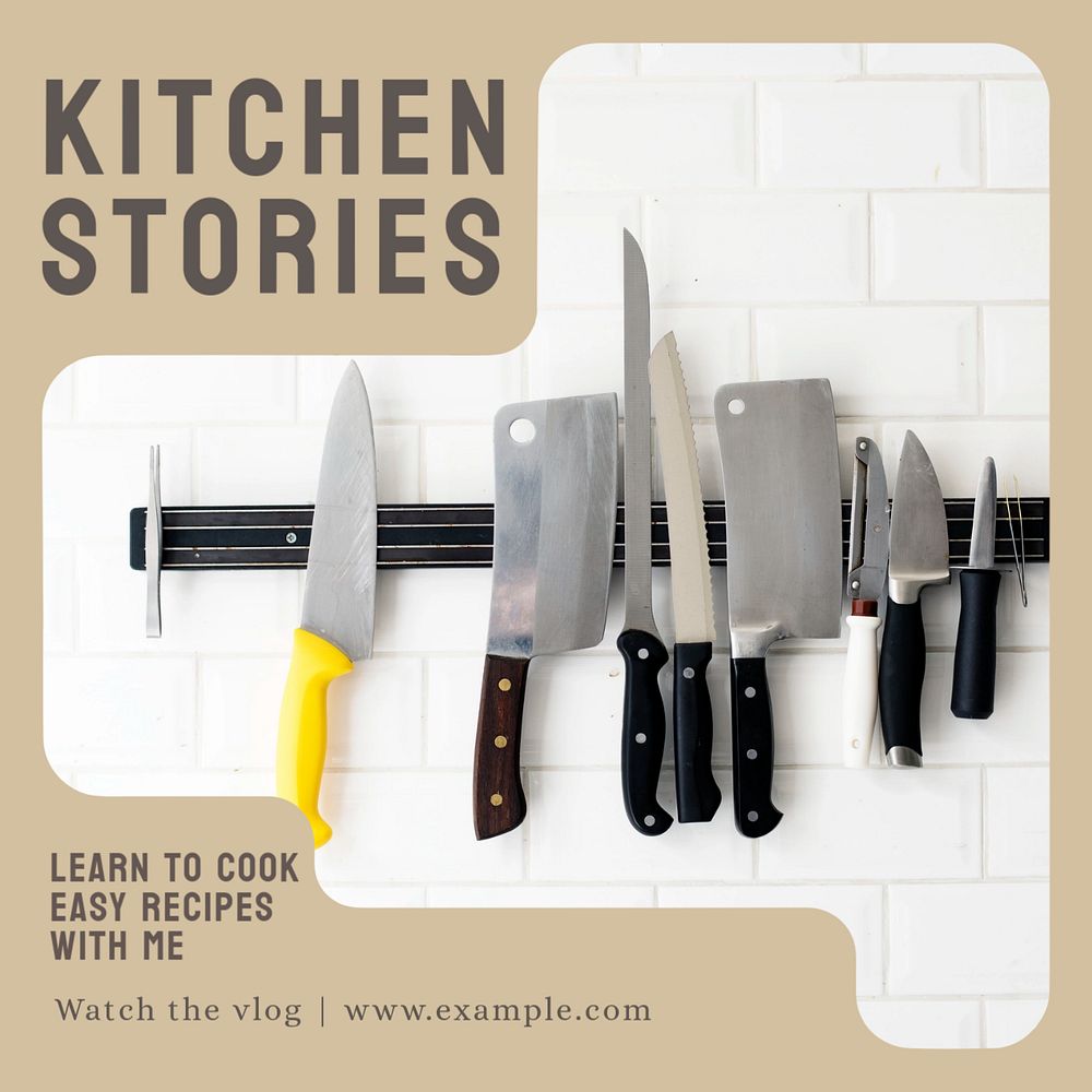 Kitchen stories Instagram post template, editable text