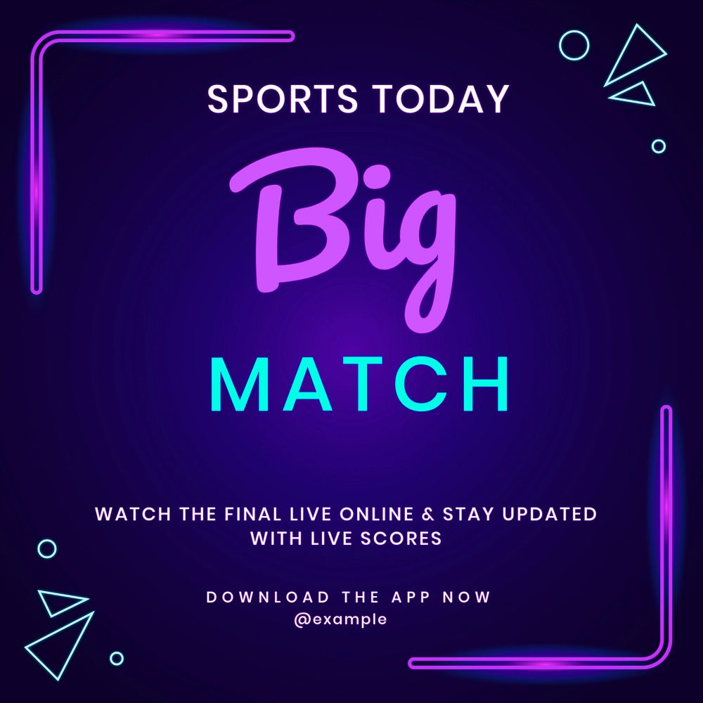 Live big match Instagram post template, editable text