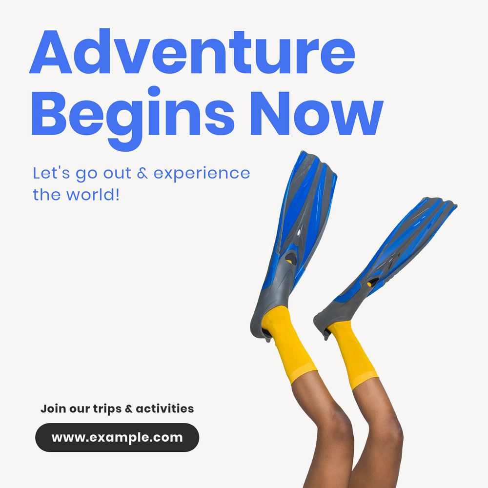 Adventure & travel Instagram post template, editable text