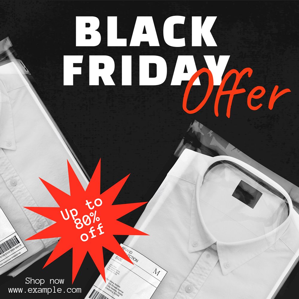 Black Friday offer Instagram post template, editable text