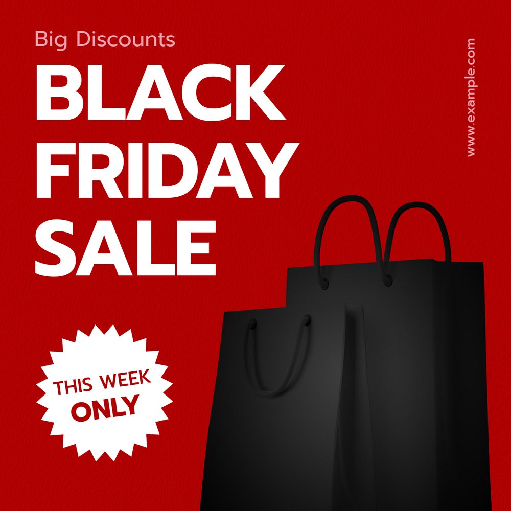 Black Friday  Instagram post template, editable text