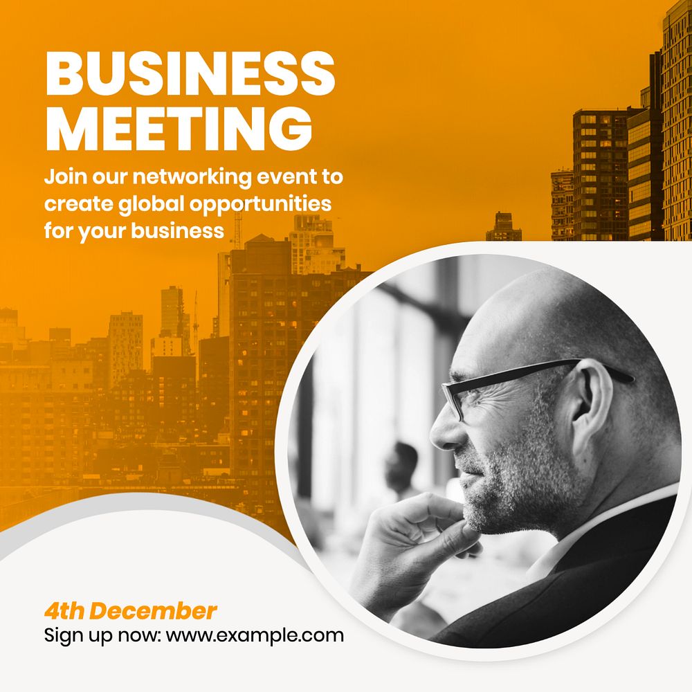 Business meeting Instagram post template, editable text