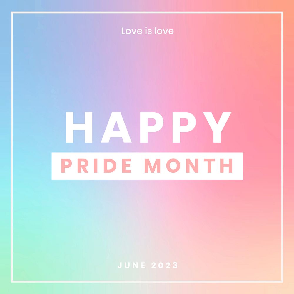 Pride month  Instagram post template, editable text