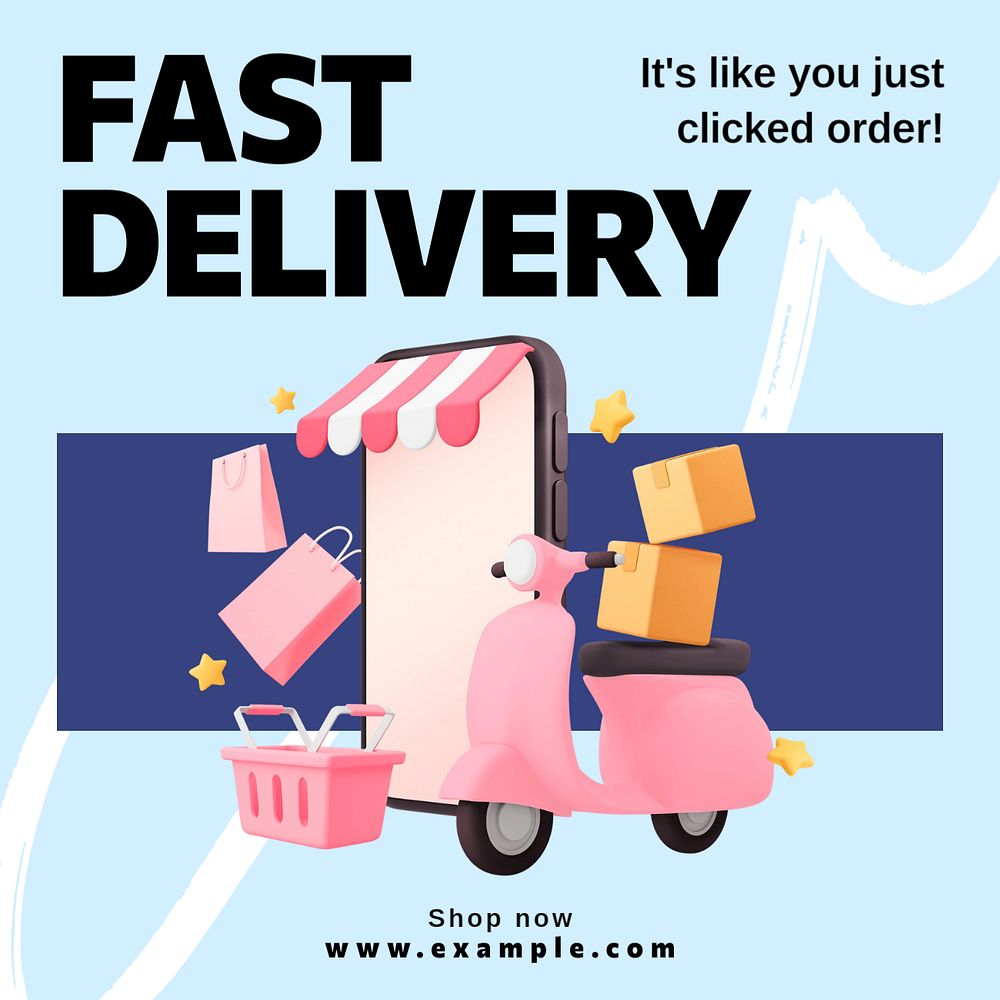 Fast delivery Instagram post template, editable text