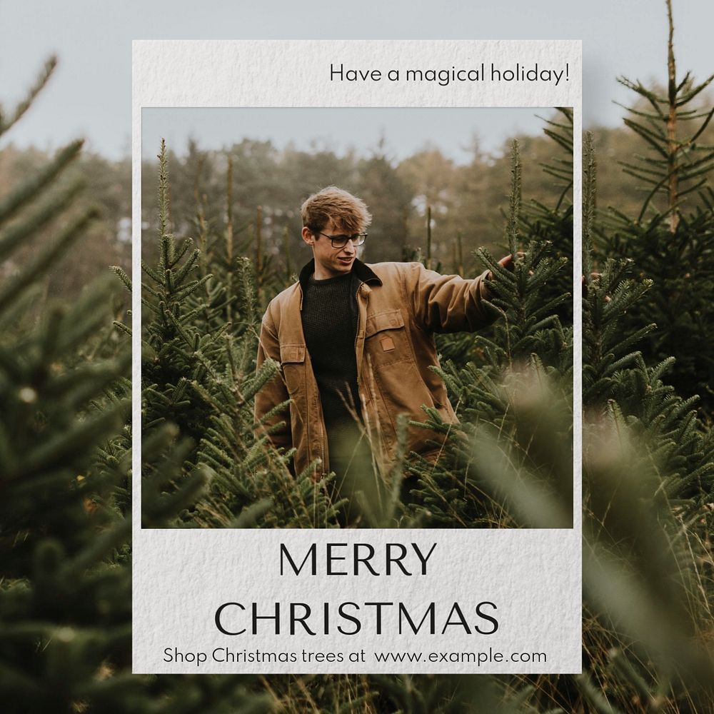 Merry christmas  Instagram post template, editable text