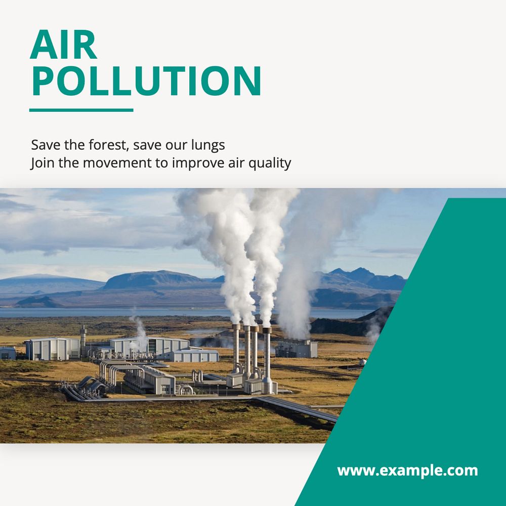 Air pollution Instagram post template, editable text