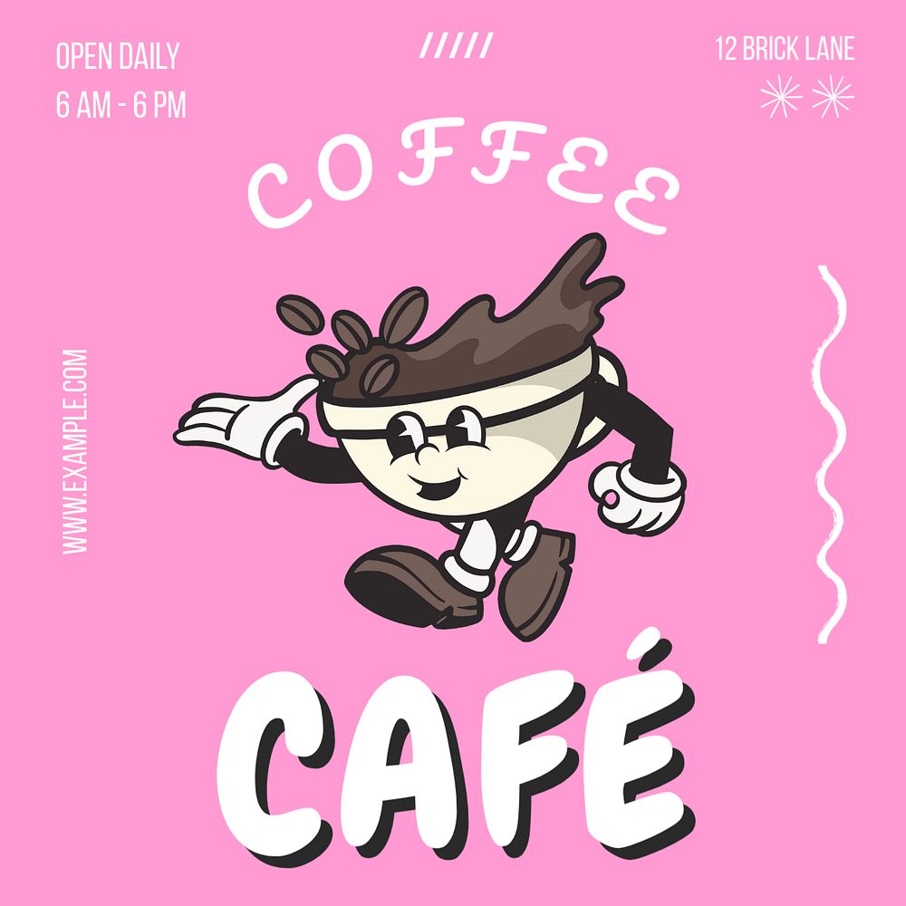 Coffee cafe Instagram post template, editable text