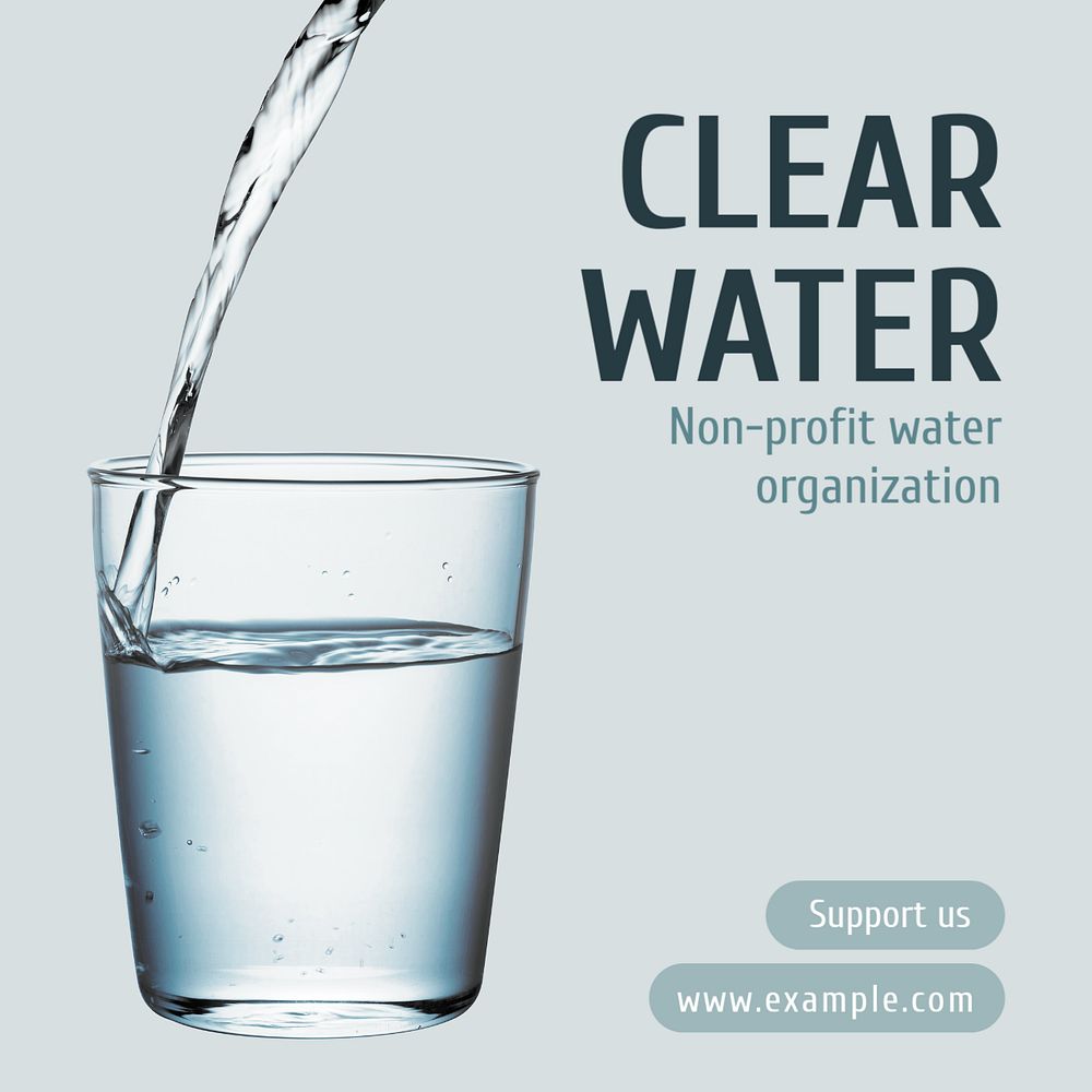 Clear water Instagram post template, editable text