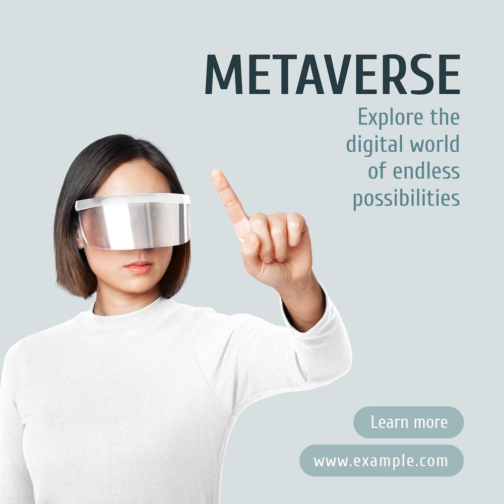 Metaverse Instagram post template, editable text