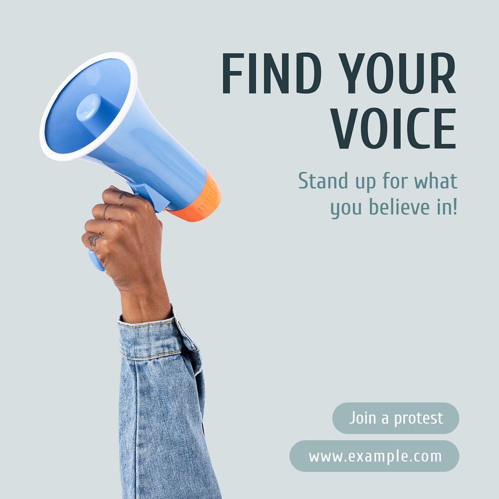 Find your voice Instagram post template, editable text