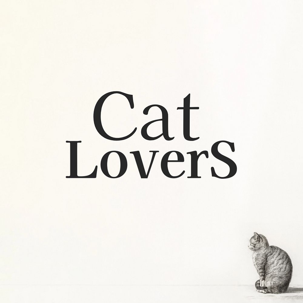 Cat lovers Instagram post template, editable text