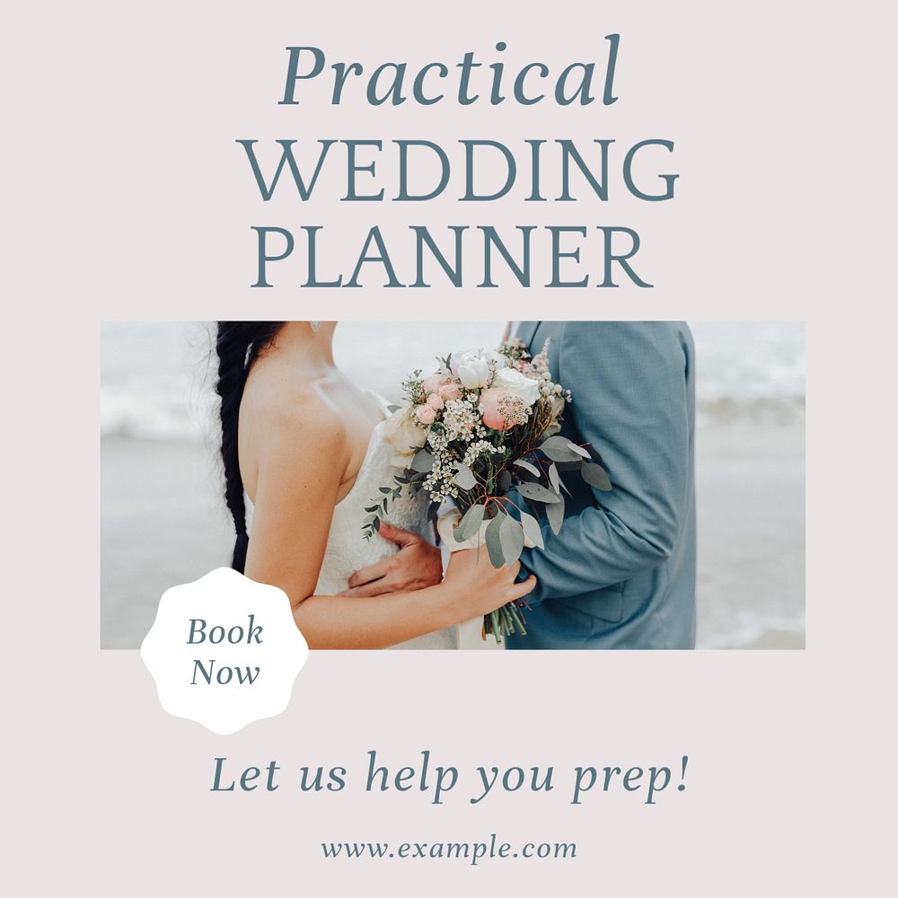 Wedding planner  Instagram post template, editable text