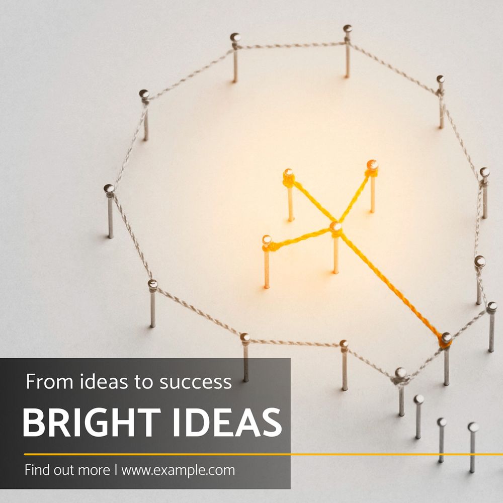 Bright ideas Instagram post template, editable text