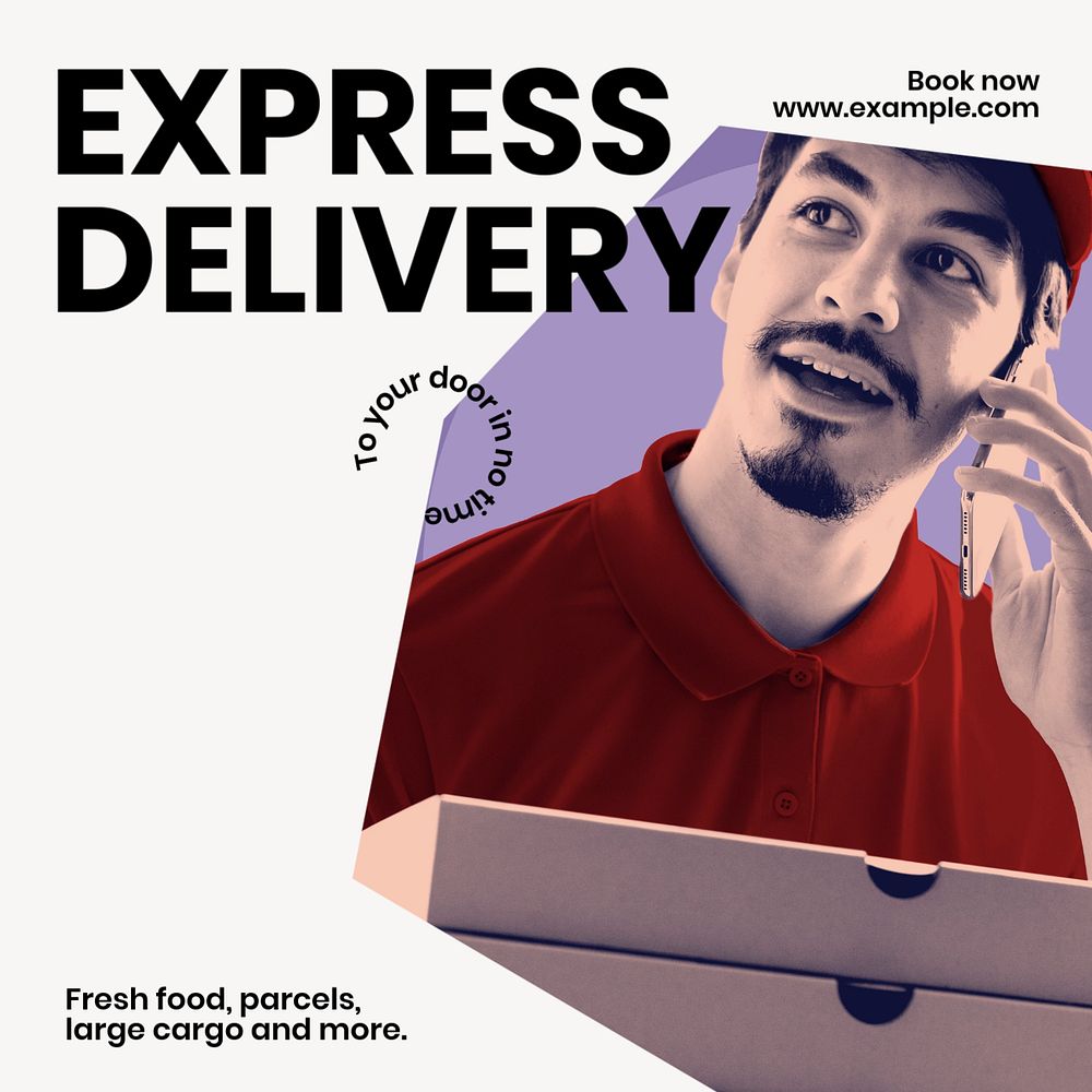 Express delivery  Instagram post template, editable text