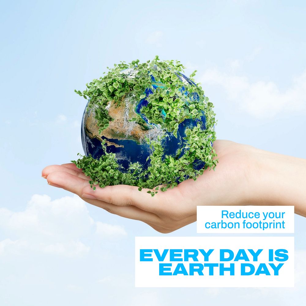 Earth day Instagram post template, editable text