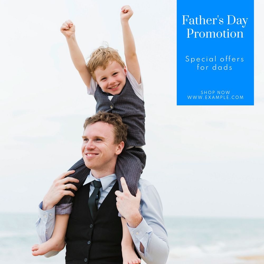 Father's day promotion Instagram post template, editable text