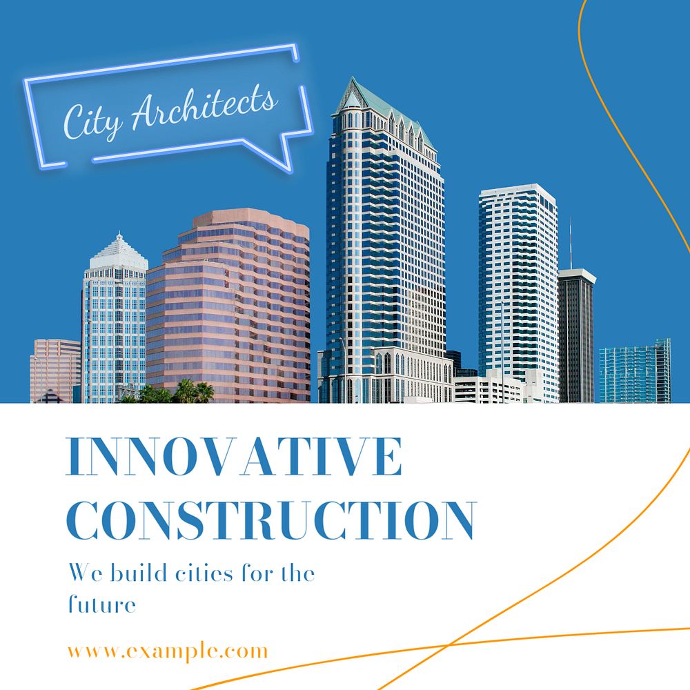 innovative construction  Instagram post template, editable text