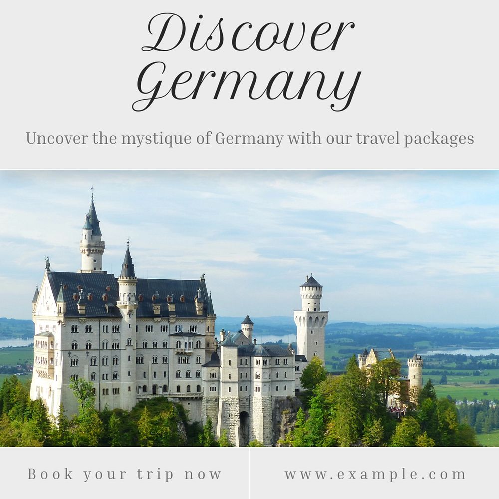 Discover Germany Instagram post template, editable text