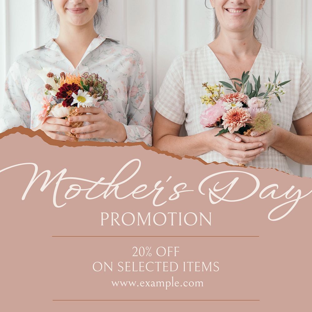 Mother's day promotion  Instagram post template, editable text