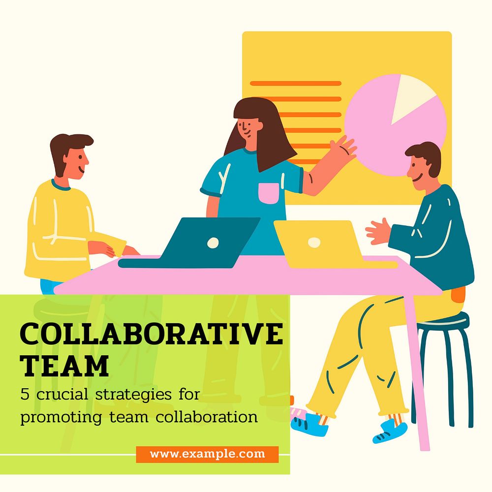 Team collaboration Instagram post template, editable text