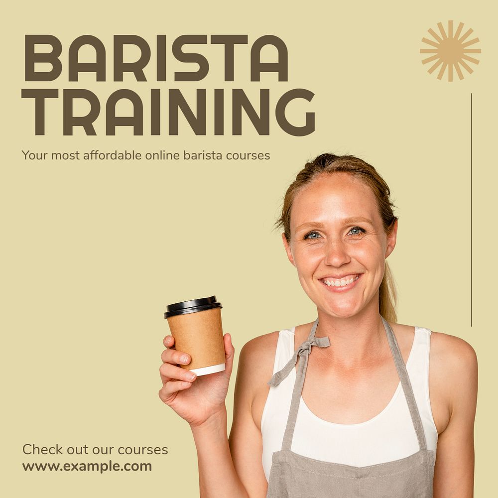 Barista training   Instagram post template, editable text