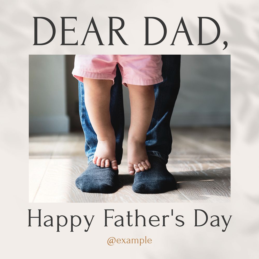 Dear dad  Instagram post template, editable text