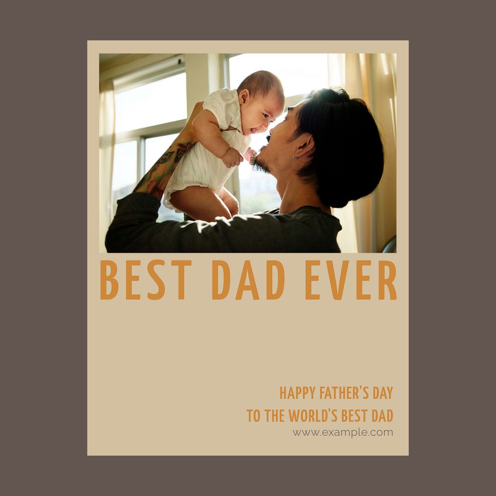 Best dad ever Instagram post template, editable text