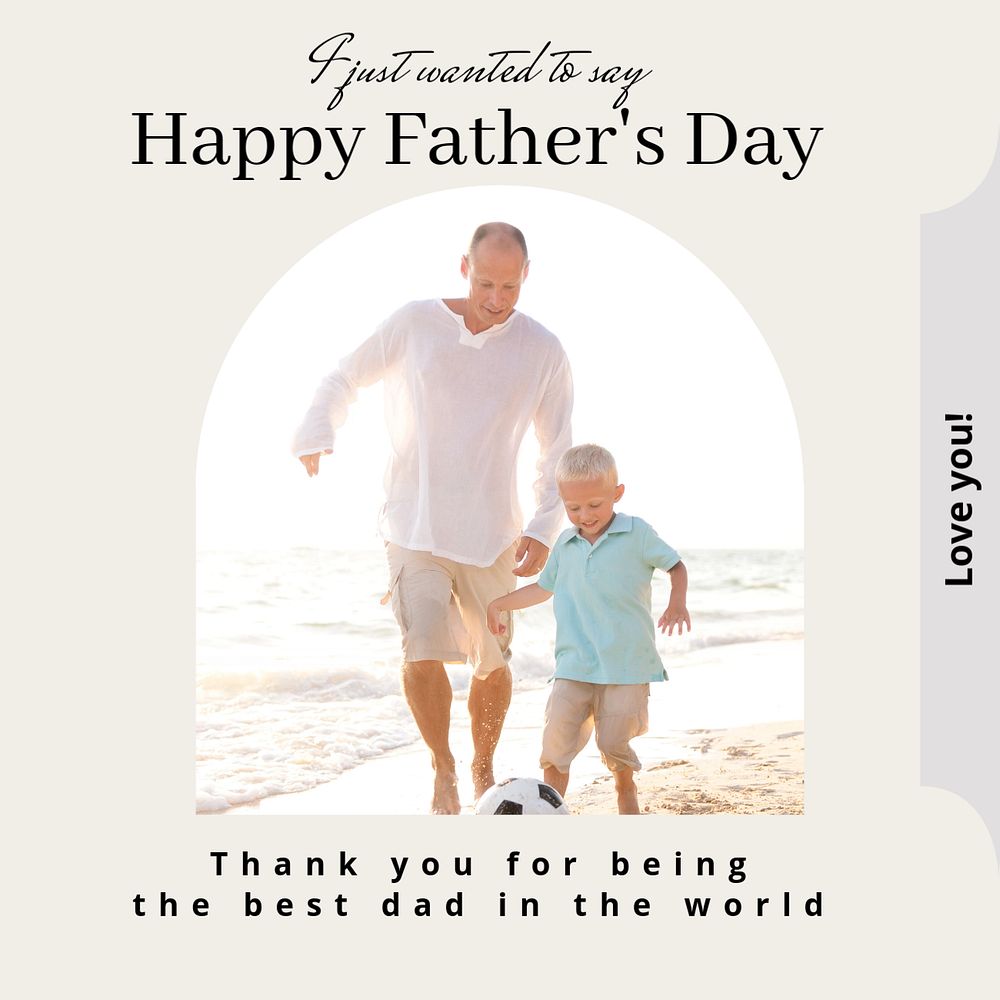 Father's day Instagram post template, editable text