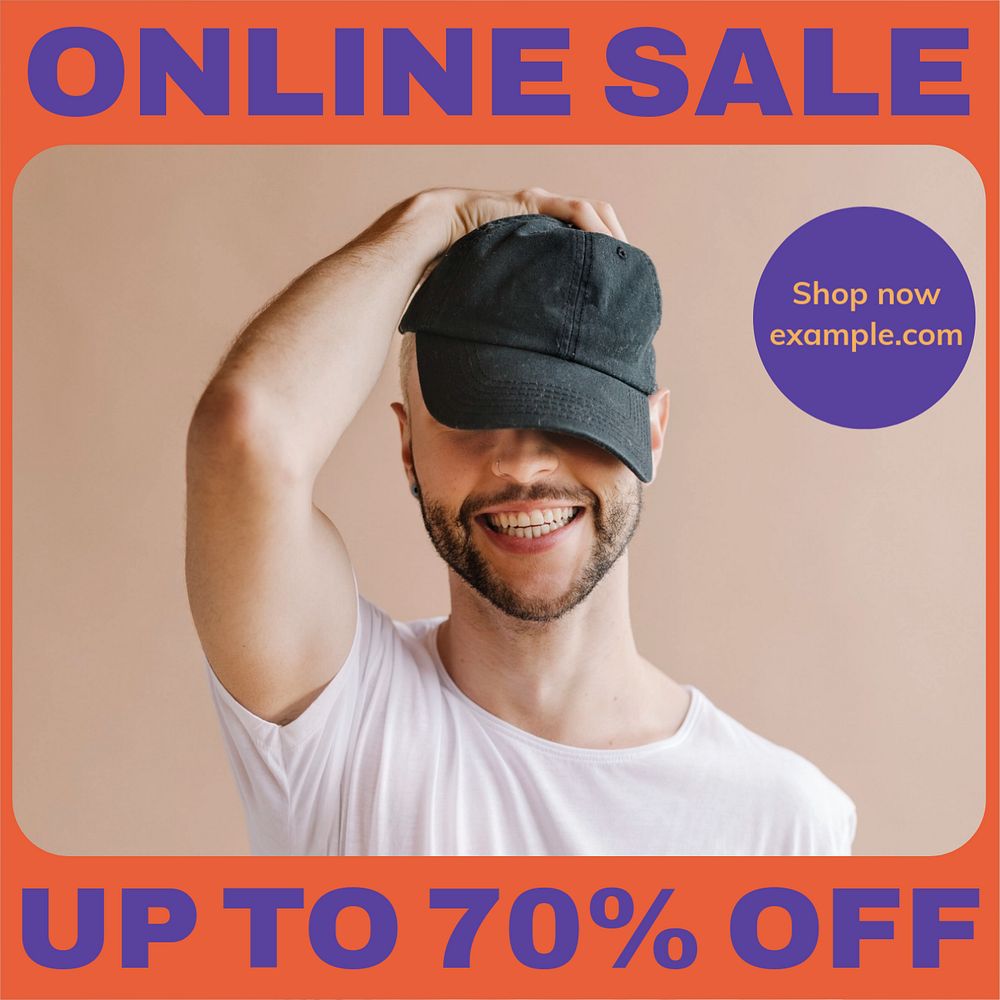 Online sale  Instagram post template, editable text