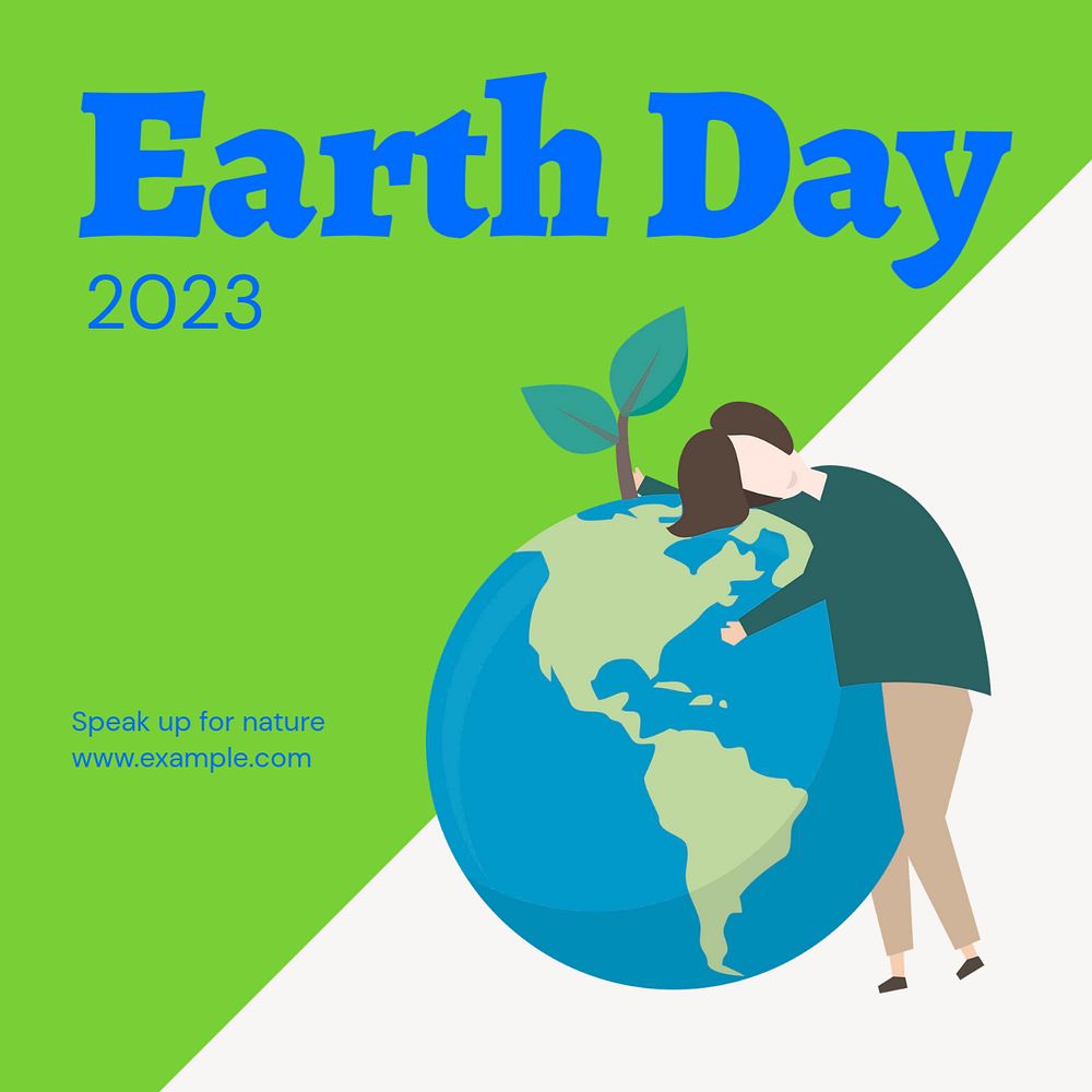 Earth day Instagram post template, editable text