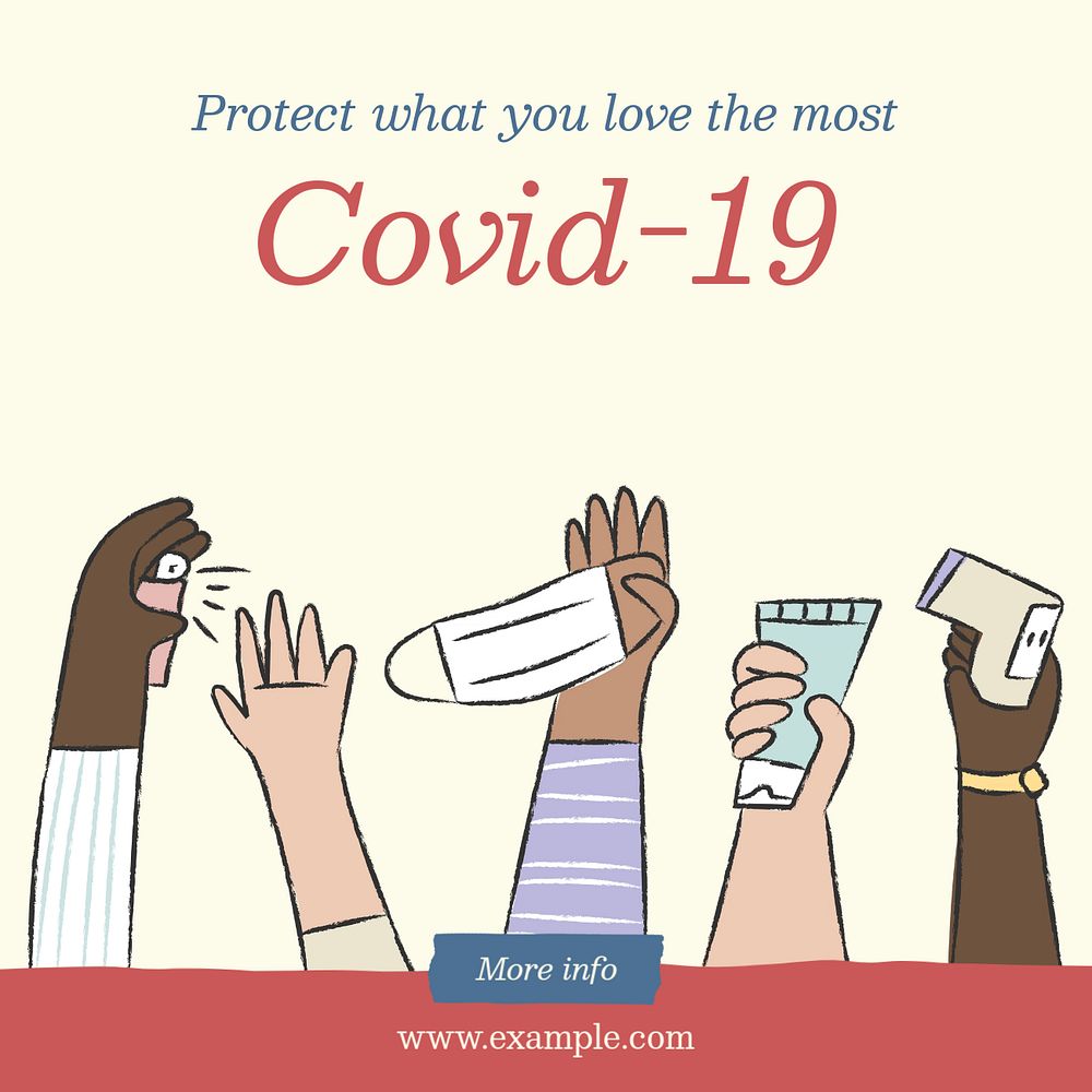 COVID-19 pandemic  Instagram post template, editable text