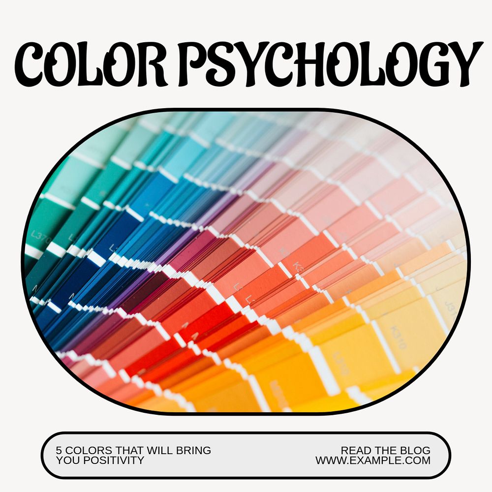 Color psychology Instagram post template, editable text