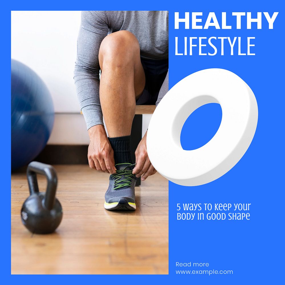 Healthy lifestyle Instagram post template, editable text