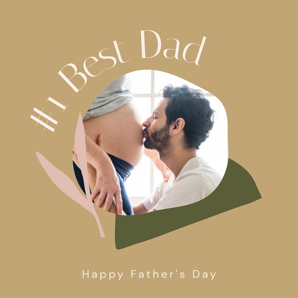 Father's day  Instagram post template, editable text