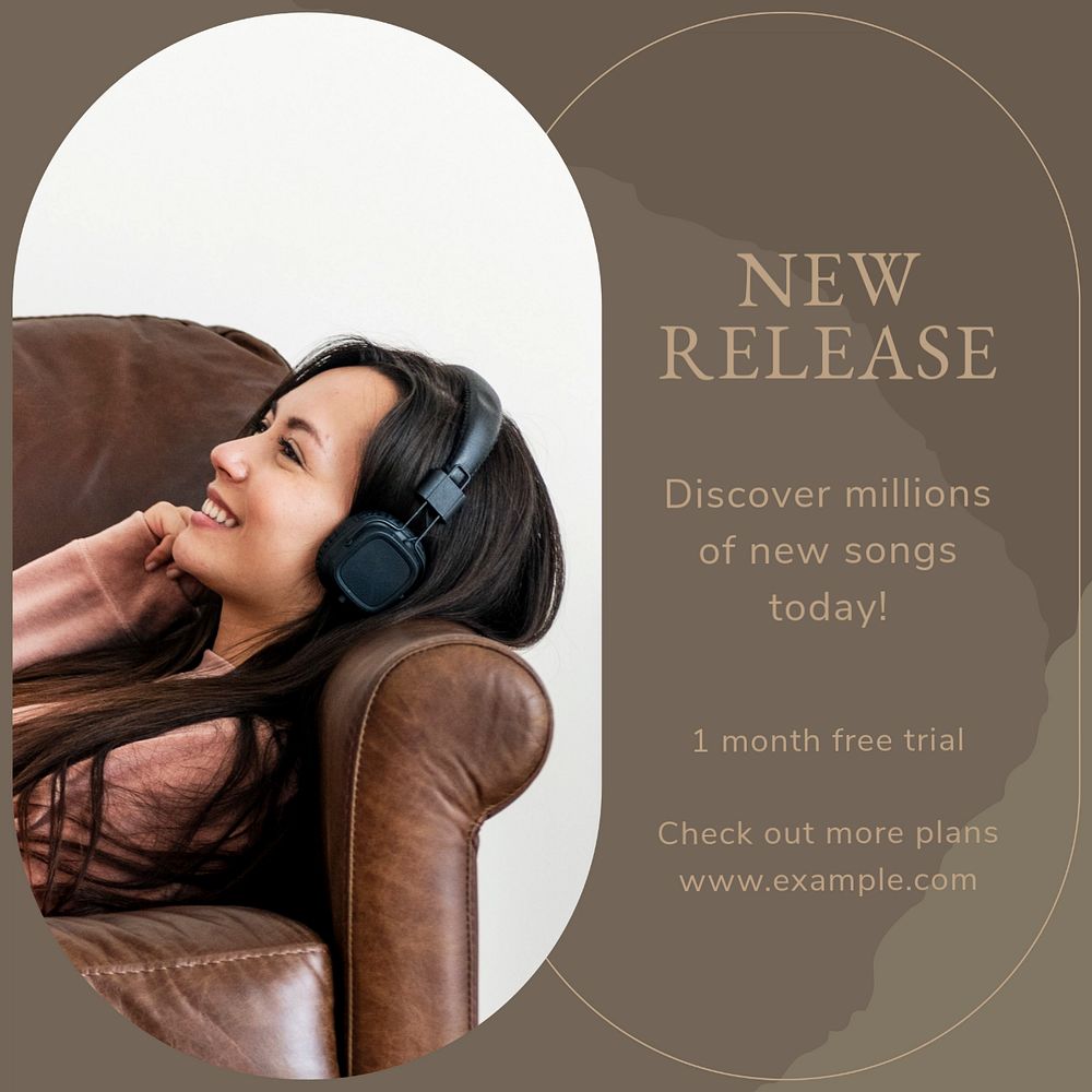 Music release Instagram post template, editable text