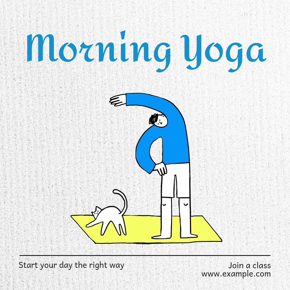 Morning yoga Instagram post template, editable text